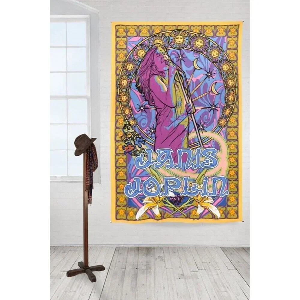 New Large Janis Joplin Tapestry Gift Wall Hanging Art Hippie Piece of my Heart